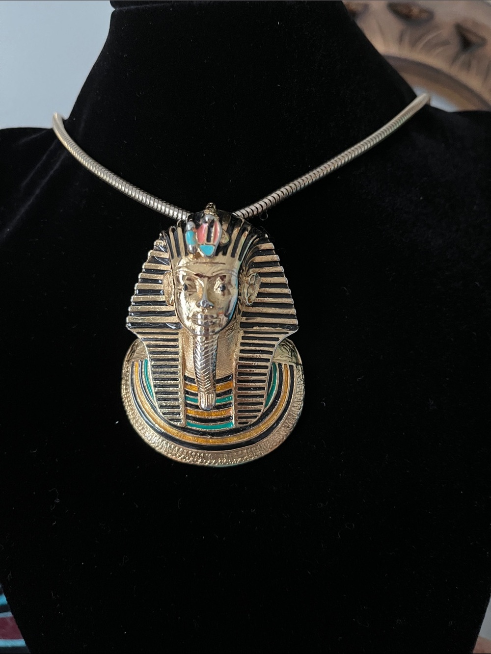 28” Eisenberg RARE 18K KING TUT Electroplated VTG historical EUC Collectible